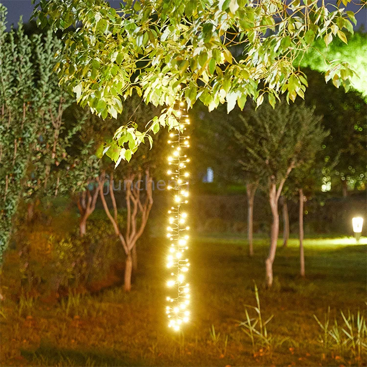 Garden Christmas Decoration Tree Meteor Light Waterproof Meteor Shower Rain LED String Light Firecracker Solar Holiday Lamp