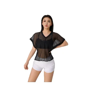 Factory Direct Quick-Drying Mesh Running Sports Shirt Set Seamless Breathable Lightweight Decorations Yoga Wear Short Sleeves