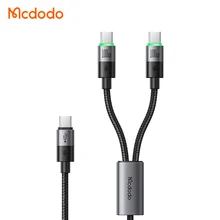 Mcdodo 670/674 100W USB-C Cable 2 in 1 Fast Charging Usb C to Type Usb Cable Smart 1.5M LED Data Cables for iPhone Android