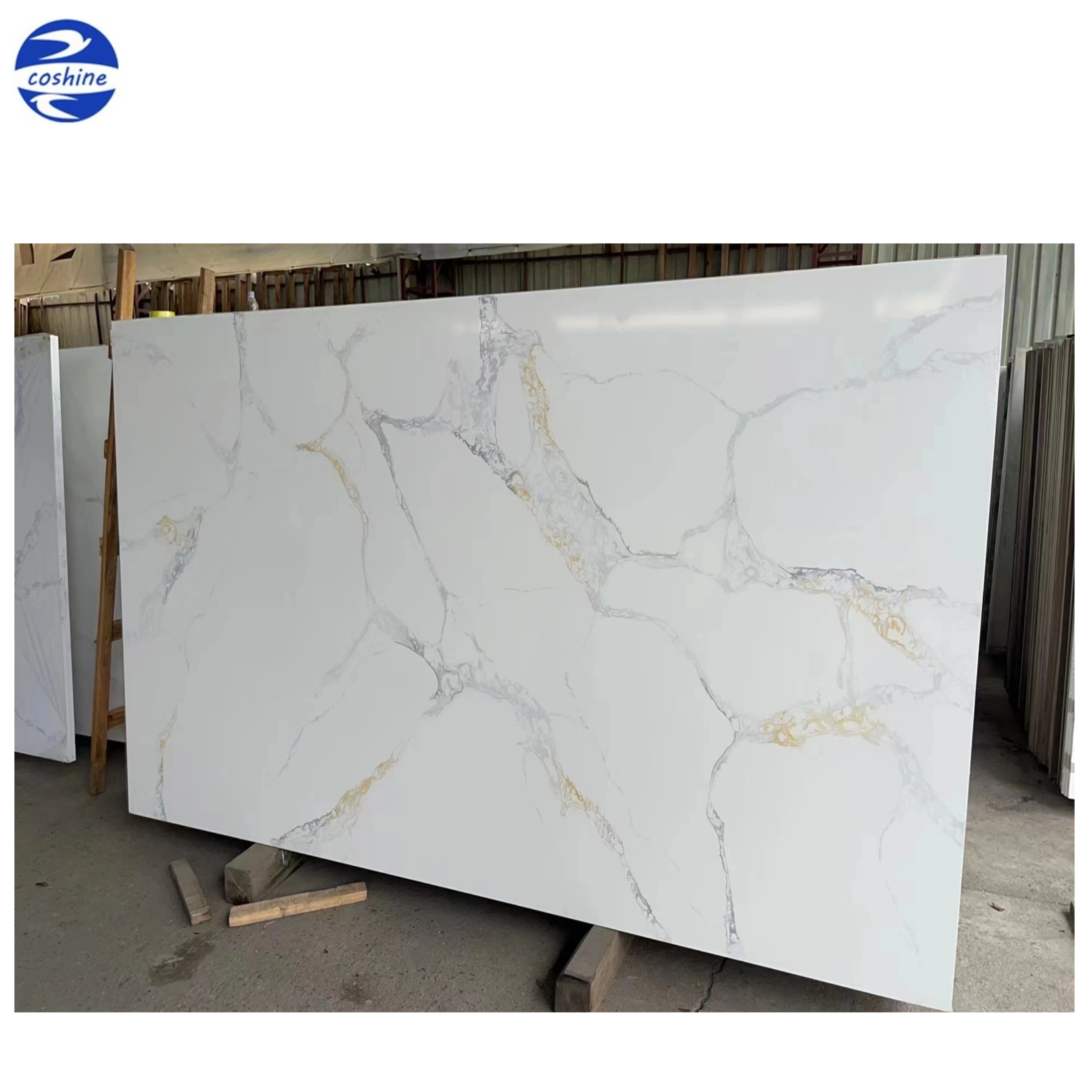 Artificial Calacatta Gold Quartz Countertops Durable Stylish - Main Image