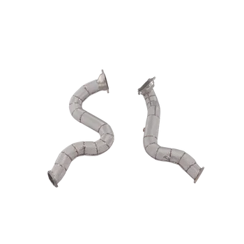 YT Exhaust Downpipe Stainless Steel with Heat Shield for Audi S6 C7 4.0T