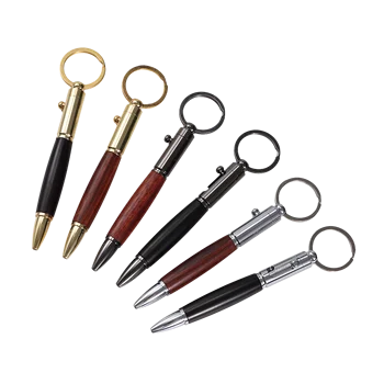 Portable Mini Metal Gun Pen with Keychain New Sports-Bodied Promotional Pen