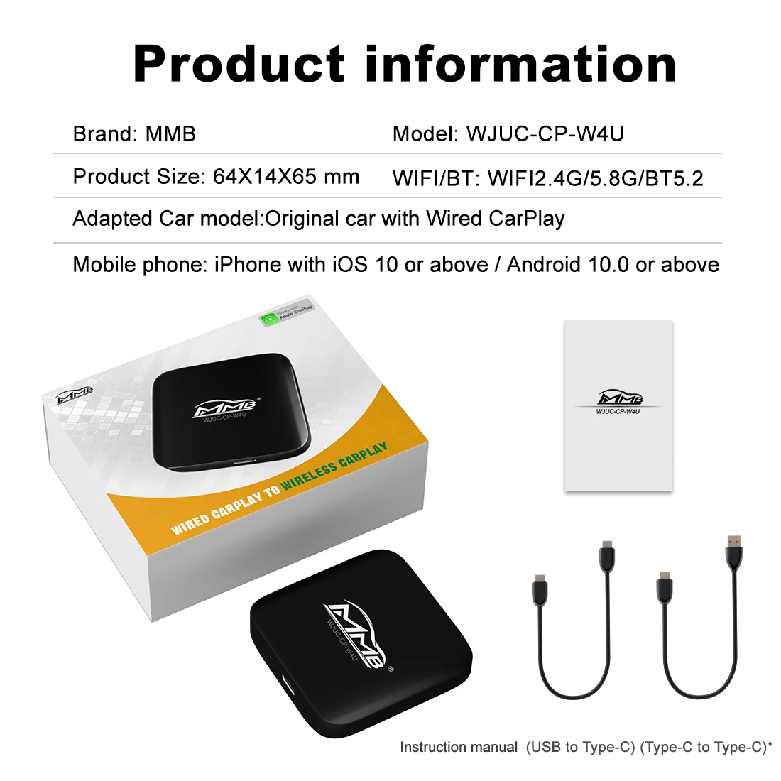 Carplay Dongle Android Wireless Plug And Play Car Play Android Dongle