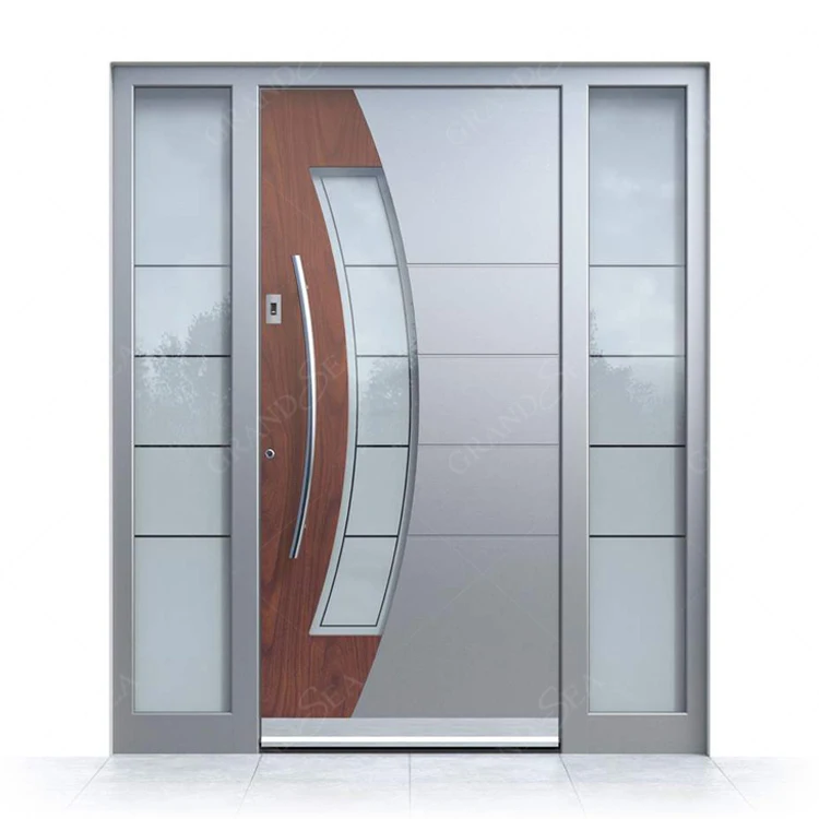 Best Price Modern Design Double Open Design House Main Entrance Anti Rust 304 Ss Security Stainless Steel Front Door