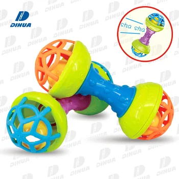 Activity Baby Rattle Noise Ball Rattle Shakers Barbell BPA Free Teether Toy for Newborn Hand Grasping Rolling Toy