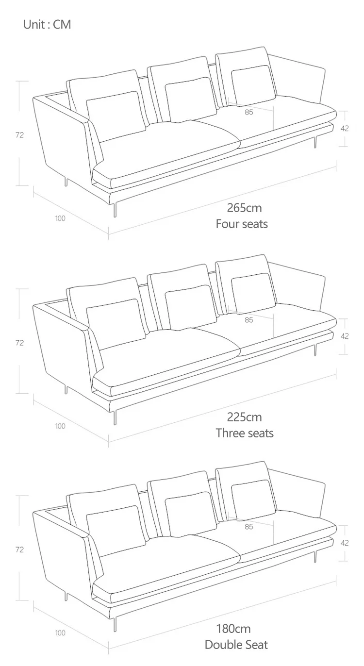 Oem Fabric Wooden Frame Sofa Luxury Simplicity Customization Living