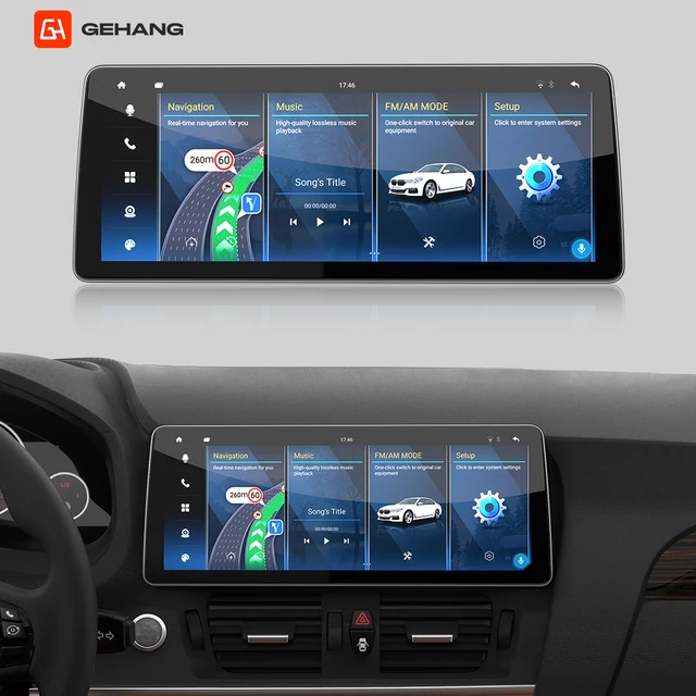 12.3 Inch Touch Screen Android 14 Multimedia Stereo Navigation Gps Dvd Player Car Radio for BMW 1 2 3 5 7 Series X1 X3 X4 X5 X6