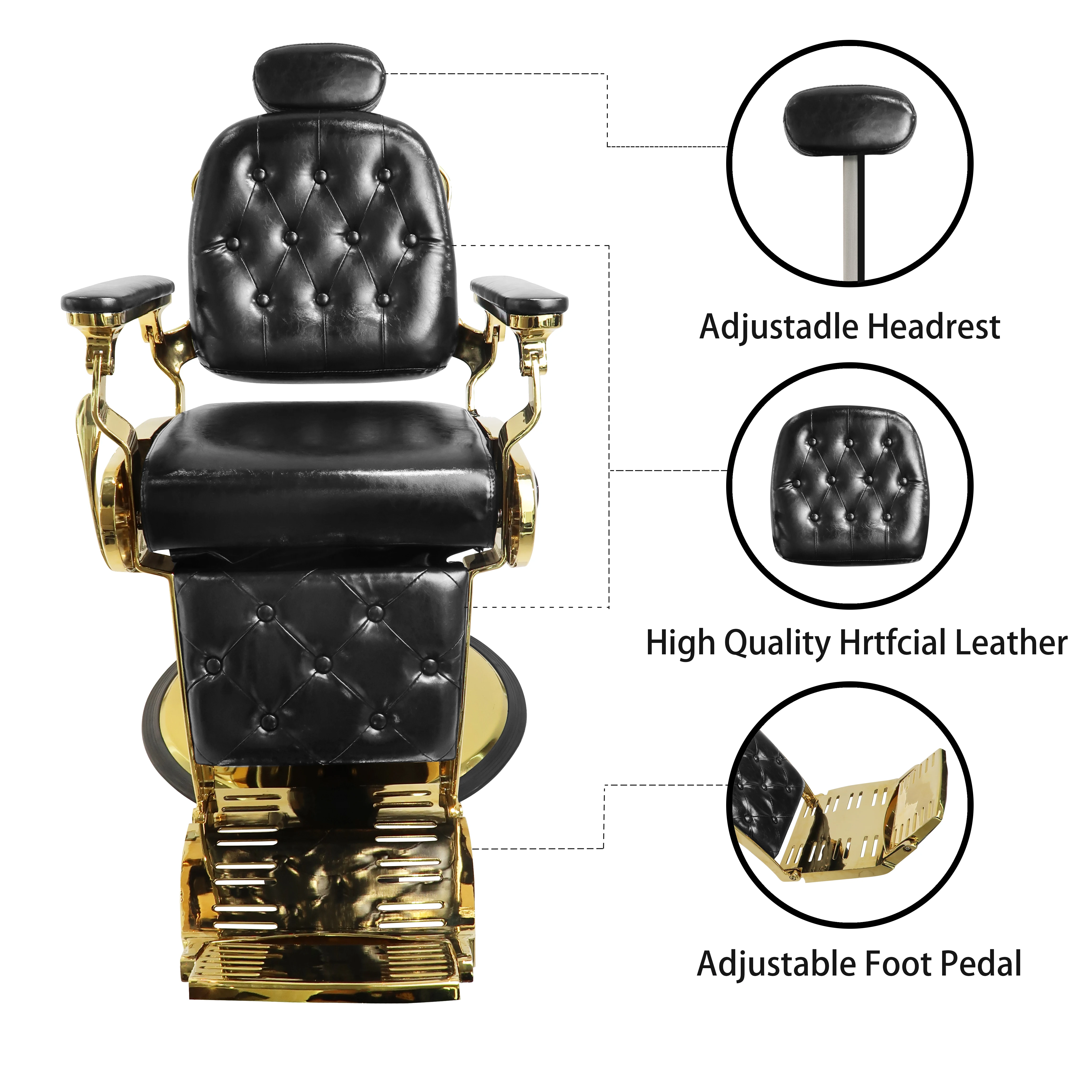 Хорошее качество Прямая поставка с завода откидывающиеся гидравлические парикмахерские кресла черные салонная мебель Набор стульев для салона