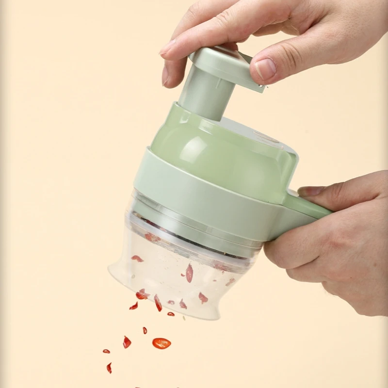 Md45 4 in 1 Handheld Electric Vegetable Cutter Set Food Chopper Meat Grinder Machine Food Peel Slice