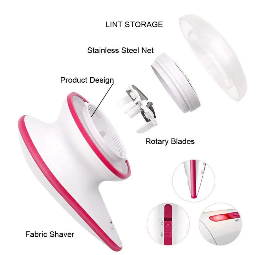 Usb Rechargeable High Power Electric Lint Remover Pink Hairball Trimmer