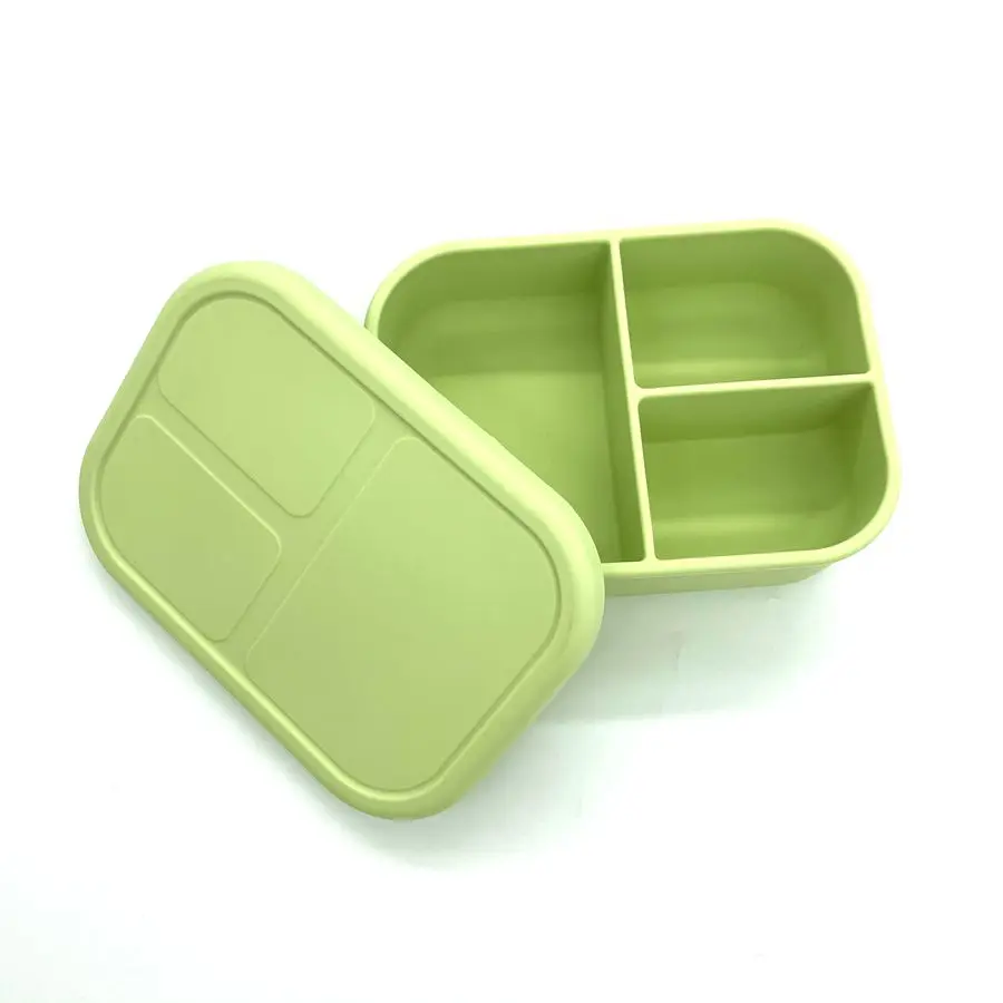 Microwave Safe Silicone Kids Lunch Box Leakproof Silicone Bento Box ...