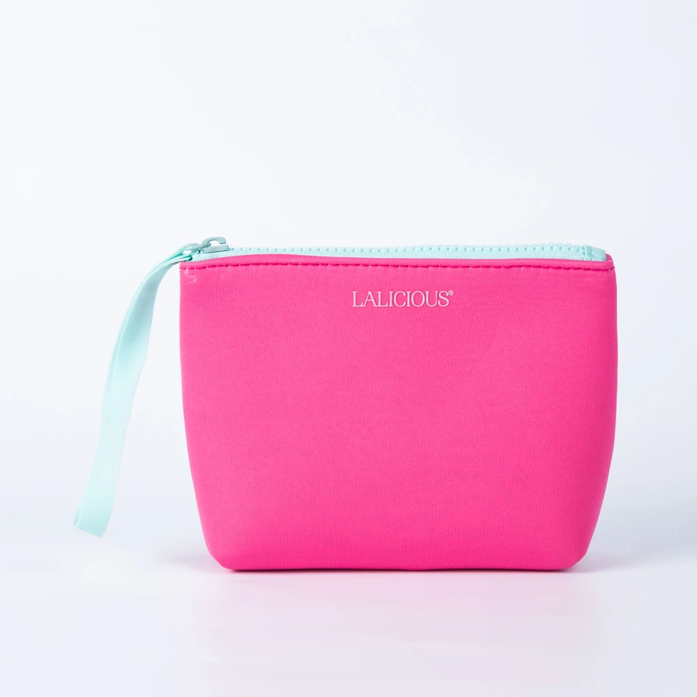 BSCI Factory Customized Neoprene Cosmetic Pouch Bag Personalized Logo SBR Travel Makeup Bag Beauty Wristlet Pouch