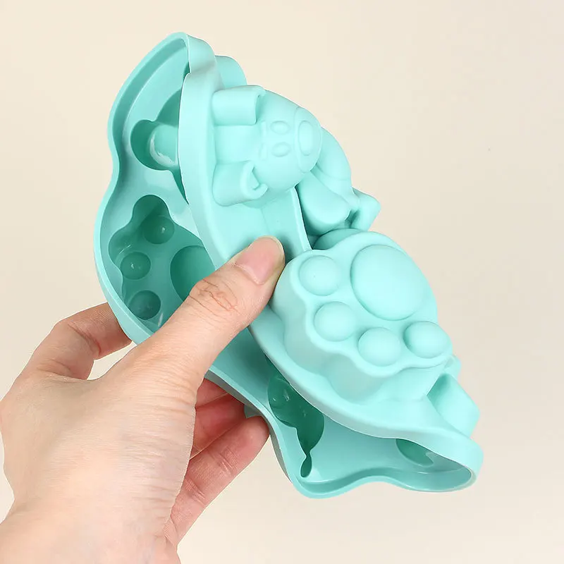 Factory Wholesale Silicone Mold Diy Bear Ice Cream Mold Ice Cream Mold With Lid Ice Grid Model