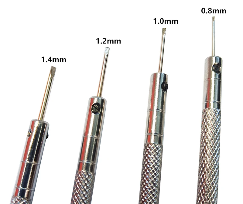 Wholesale Micro size precision Slot screwdriver 0.8mm 1.0mm 1.2mm 1.4mm for  small screw on glasses watch computer laptop phone From m.