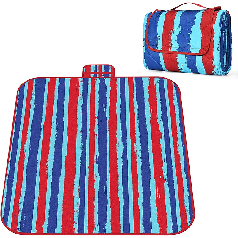 Foldable Beach Mat Padded Camping Mat Beach Blanket Rug Portable