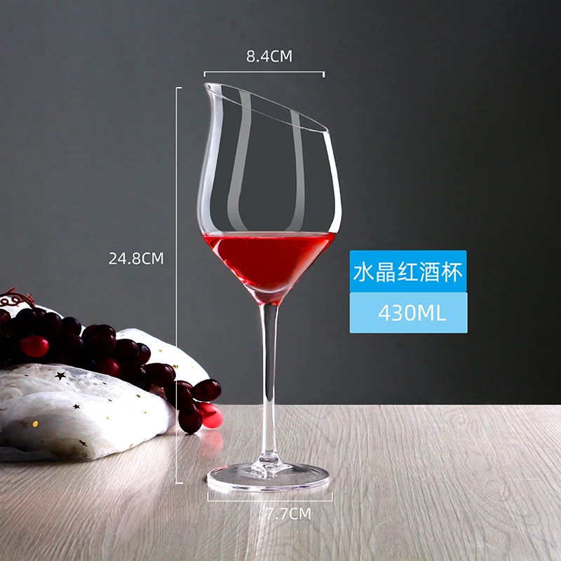 High Quality Personalised 480 ml Lead Free Crystal Glass ultra Thin Wedding Flute champagne Bulk Slanted Wine Glasses