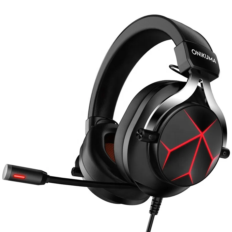 K13 Best Computer Wired Gaming Headset With Microphone Mic LED Light for PC