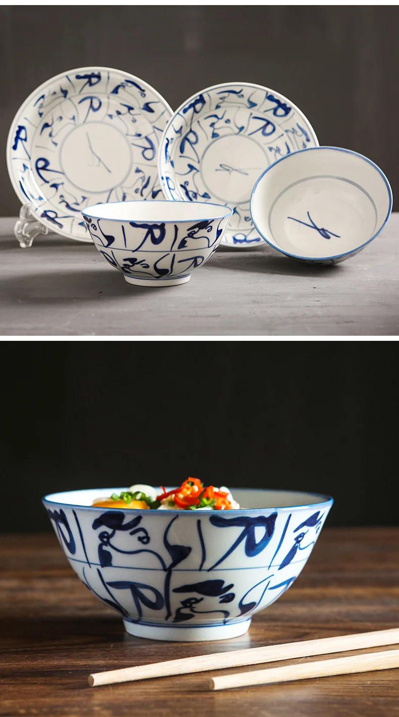 Ancient town ceramics Jingdezhen household porcelain bowl rice exquisite porcelain tableware antique camellia tableware factory