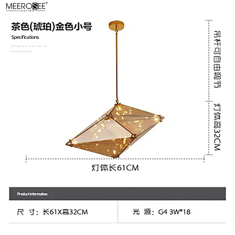 Meerosee Modern Custom Kitchen Pendant Lamp Small Suspension Light for Dinning Cafe Restaurant MD86774