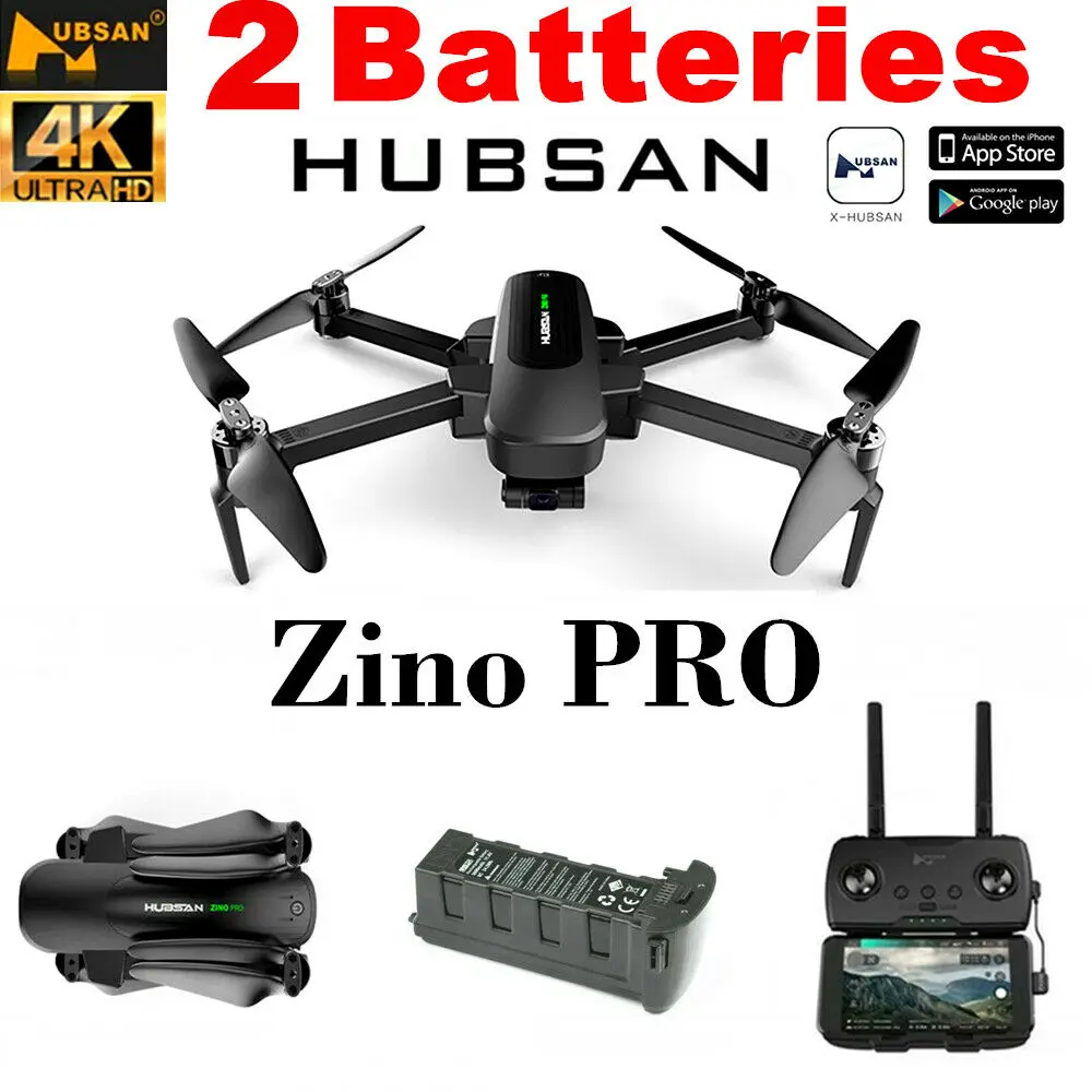 Hubsan Zino Pro GPS 4KM Foldable Arm FPV With 4K UHD Camera 3-Axis  Gimbal RC Drone Quadcopter Racing Brushless Motor Drone