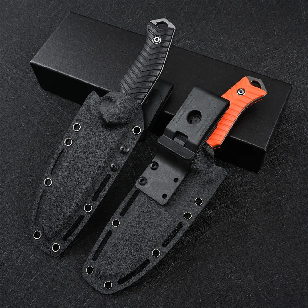 Attractive Drop Point Hunting Knife with G10 Handle Heavy Duty DC53 Steel Fixed Blade Knife OEM Survival Knife with Kydex Sheath