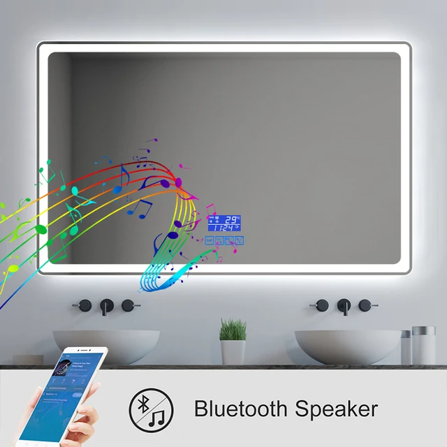 Waterproof Led Smart Mirror Bathroom Frameless Mirror Screen with Functions Customized