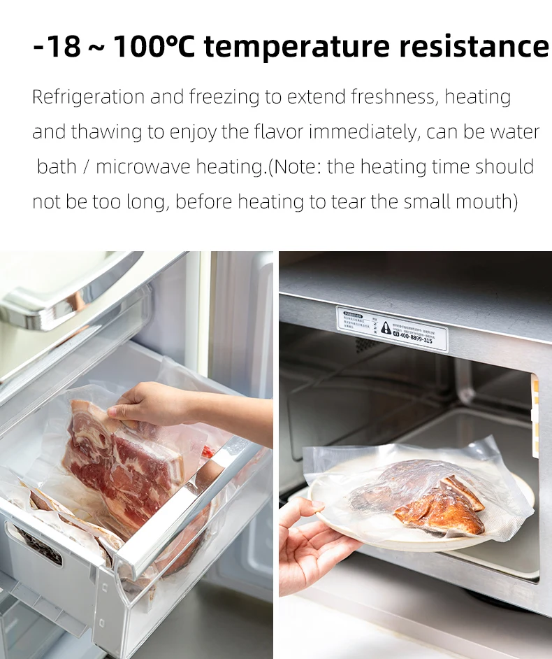 Shimoyama 100 Pack Sealing Vacuum Packaging Food Sealing Bags For Food