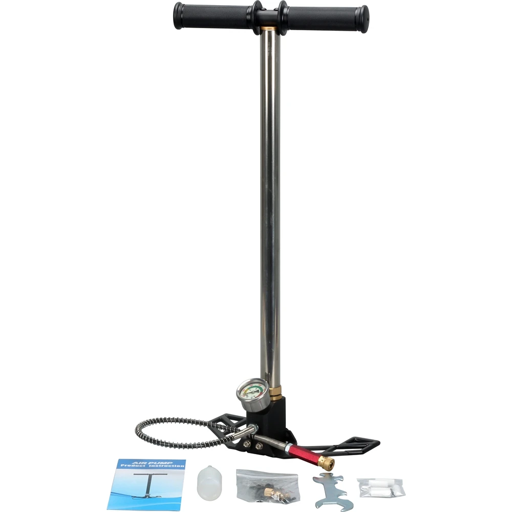 Hand Pumping Air Rifles 4500psi High Pressure 3 Stage PCP Mini Hand Pump - Silver Color for ...
