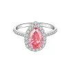 pink pear diamond ring