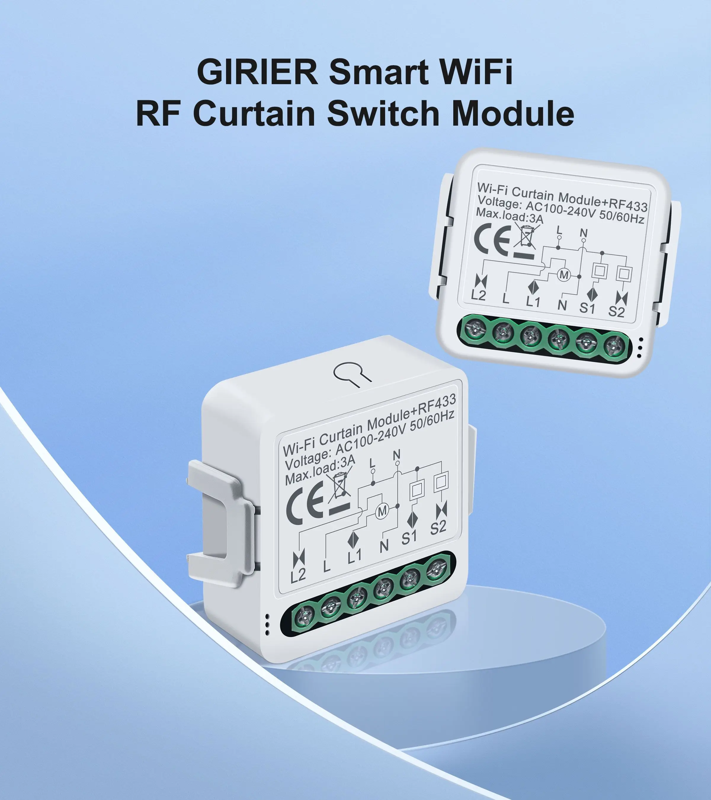 Shutter Control Relay GIRIER Tuya WiFi Blind Relay for Electric Roller Shutter Motor 3A 100 ...