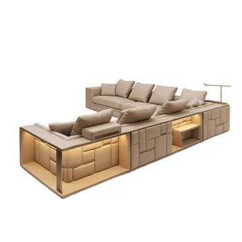 Professional Design Extendable Modular Storage Material Sofas Living Modern Room Sofa Feature Genuine Leather Sofa Set