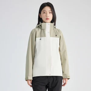 Trendy Outdoor Hooded Long-Sleeved Windproof Waterproof Zipper Soft Shell Jacket Men Women Autumn Winter Spring Casual