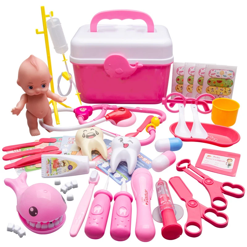 Лидер продаж, Детские докторские игрушки, чемодан, медицинская сумка, ролевые игры, косплей, стоматологические игрушки