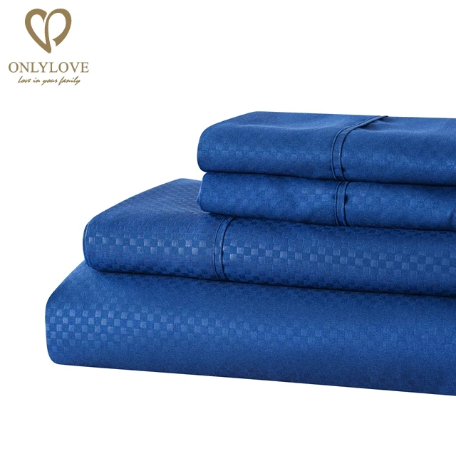 new design embossed 4/6 pc solid color bed sheet set with pillow