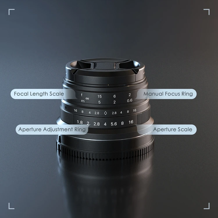 25mm F1.8 APS-C Manual Focus Camera Lens Large Aperture Wide Angle Replacement for Sony E-Mount Mirrorless Cameras