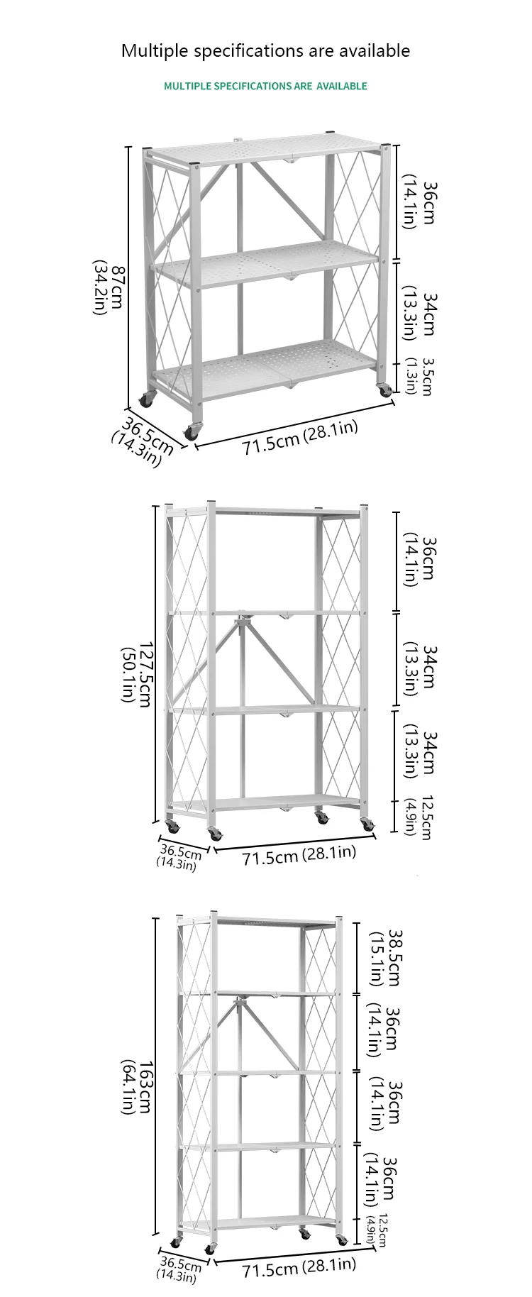 Foldable Storage Racks - Efficient Kitchen Organizers