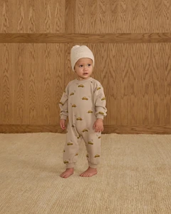 Autumn and Winter Boys' 100% Cotton Long-Sleeved Khaki Printed Crawling Romper ODM Supply