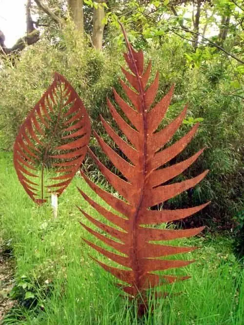 Modern Garden Decor Large Rusted Corten Steel Leaf Sculpture for Sale