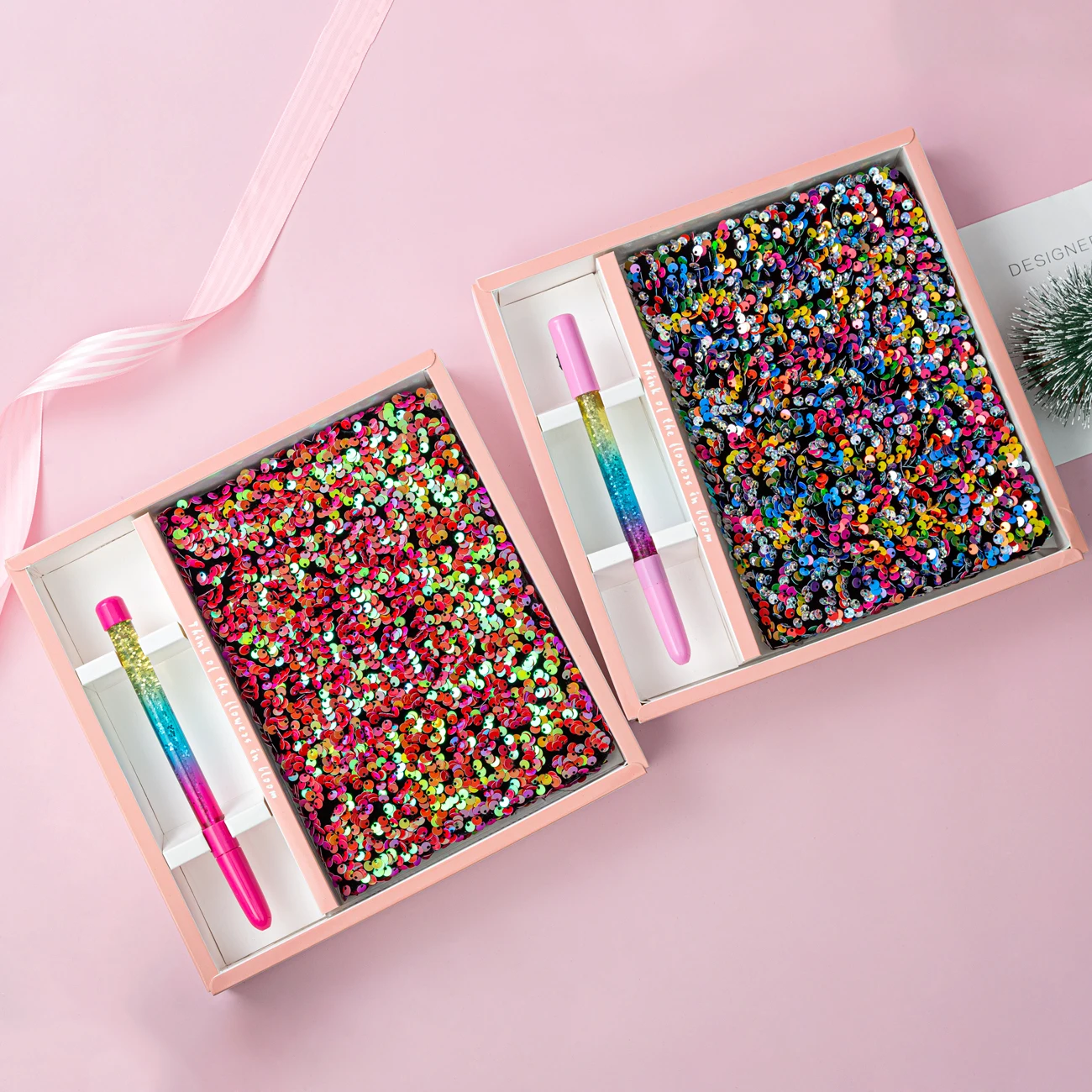 Factory Promotional Rainbow Color Sequins Cover Notebook Custom Glitter School Dairy Paper Notebook