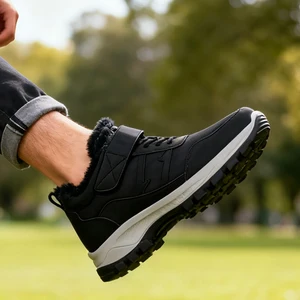 High-Quality Men'S Shoes Durable Long-Lasting Upper Water Stain Resistance Shoe Velcro Lace-up Versatile Casual Activities Shoes