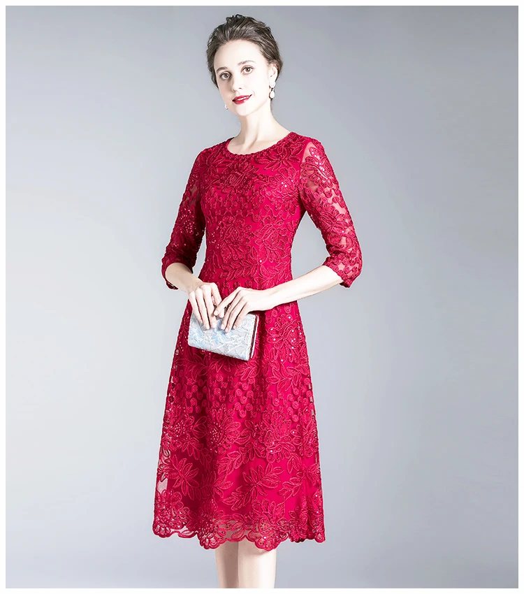 Top Quality Dress Breathable Mesh Flower Luxury Embroider Dress Plus Size Womem's Dresses