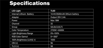 Godox TL60 Fill Light LED Handheld Photography Light RGB Video Outdoor Shooting Portable Shooting Light product image