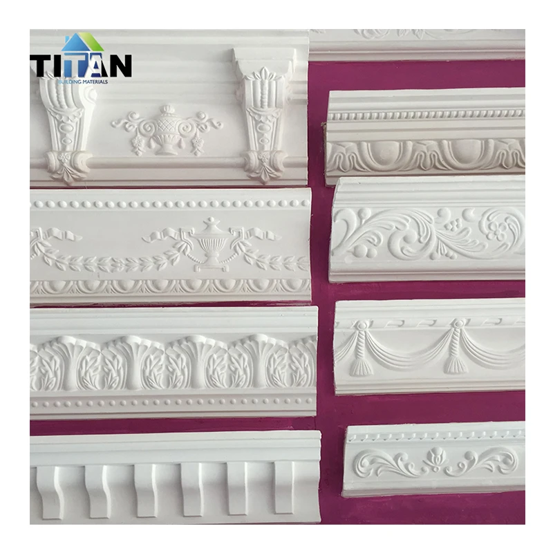 Gypsum Cornice Strip Plaster Ceiling Cornice Designs Cornisas Decorativas De Drywall Decorative Line Mouldings for Apartment
