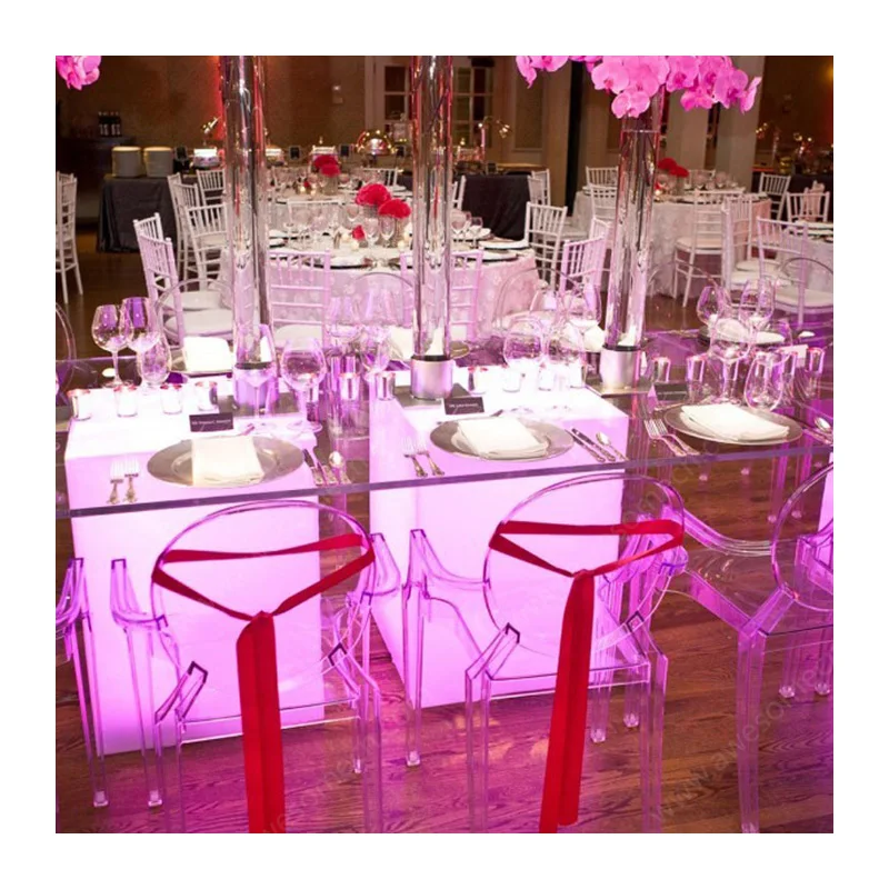 Acrylic Led Catering Display Table Stand