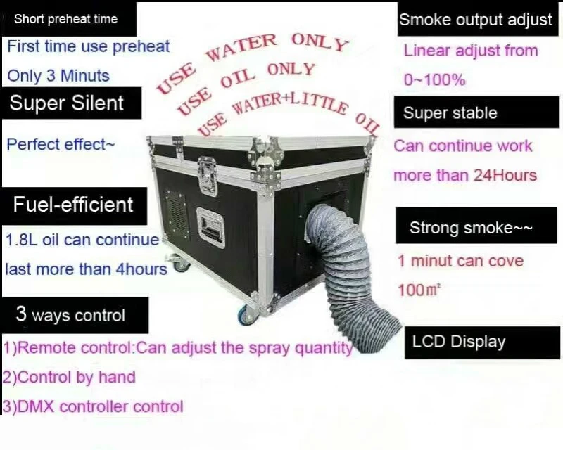 5000W Water Fog Machine Wedding Rental Stage Cloud Haze Dry Ice Stage Smoke Machine DMX512 Hookah Smoke Equipment