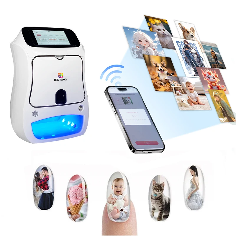 ICE NOVA Designs Finger Nails Printing Machine Nail Printer Finger DIY Print Art WIFI Automatic 3D Art for Salon Use