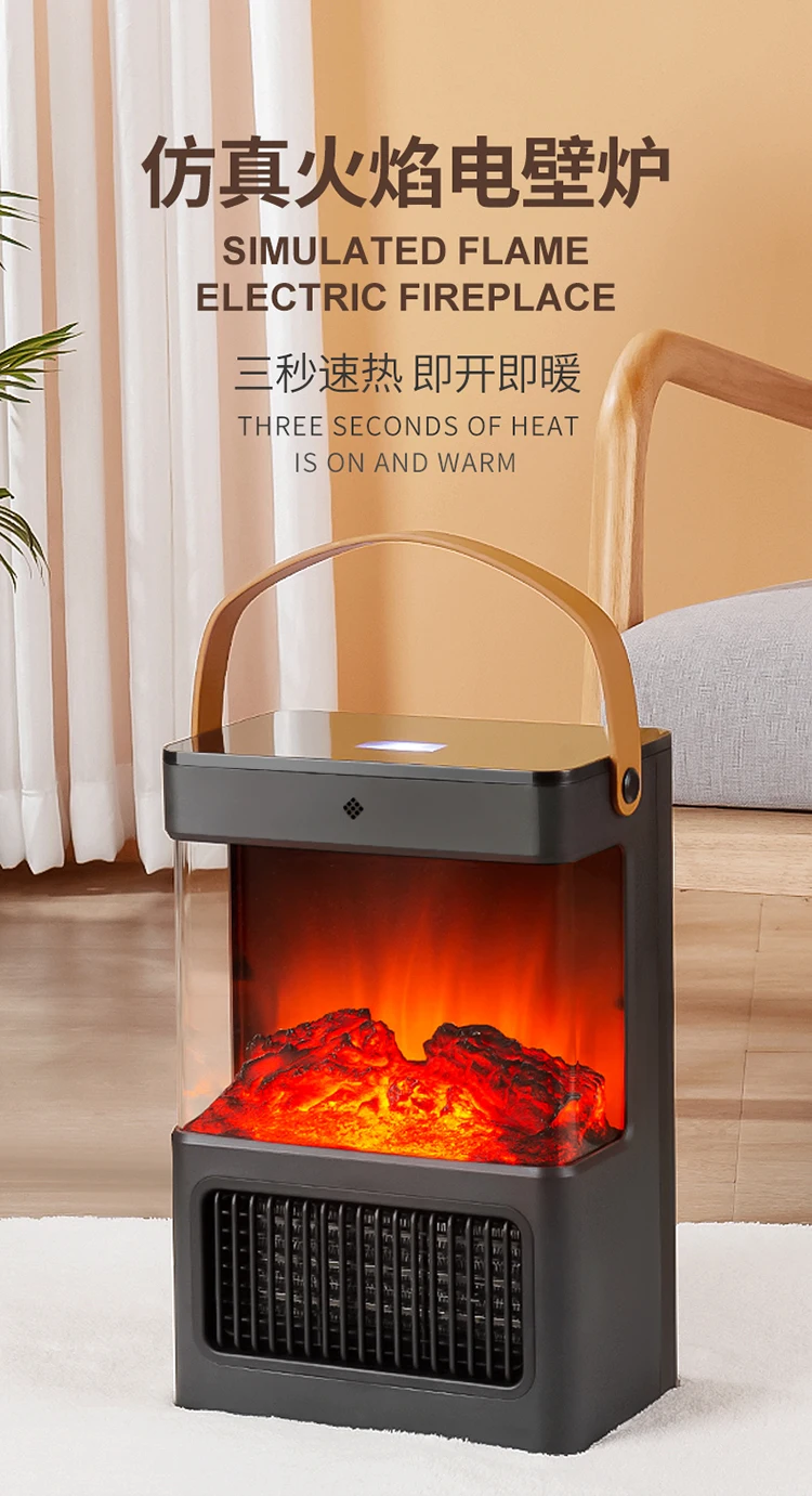 Fireplace Electric Heater Flame Warm Blower Fan Portable Desktop Household Home Heating Stove Radiator Flame Warmer Machine