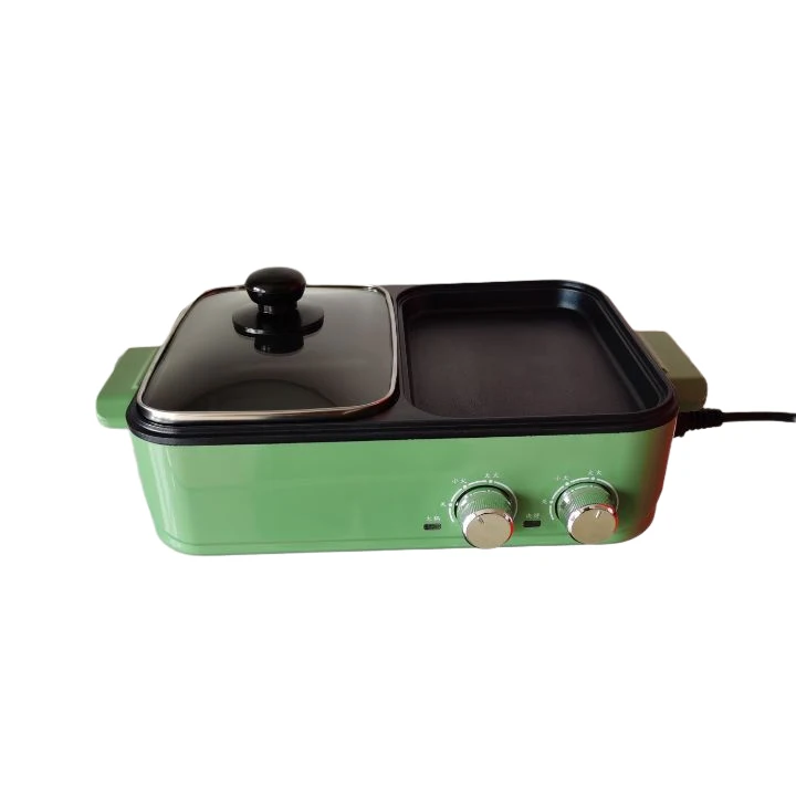 2in1 Electric Griddles Hot Pot Non-stick Electric Grill Indoor