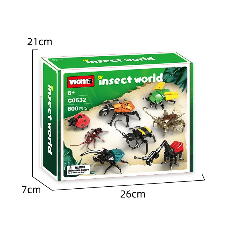 Woma Factory 8 in 1 Mini Animals Building Block Brick Bug Insect Toy Kit for Kids (C0632)