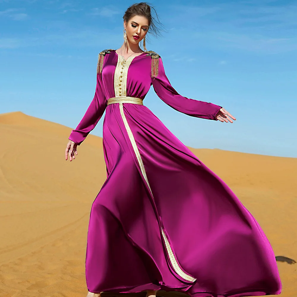open lace back dress Luxury Moroccan Kaftan Ivory Long Sleeve Evening Dress SS439